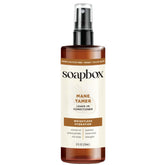 Soapbox Mane Tamer bottle front showing easy frizz control for daily styling.