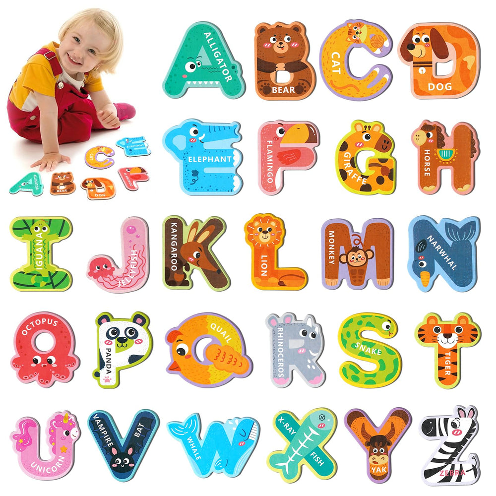 Soarly magnetic Zebra letter on fridge helps kids learn alphabet through imagery.