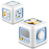 SOCBTNSO Busy Cube with 6-in-1 activities promotes early learning and motor skills.