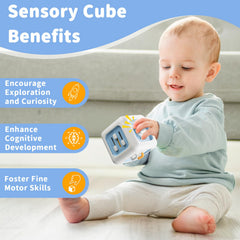 SOCBTNSO Busy Cube uses non-toxic materials and rounded edges for safe play.