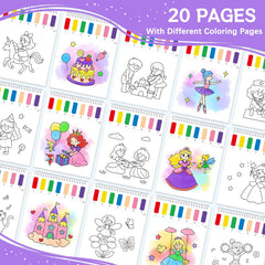 Socoler Paint with Water Princess page detail illustrating guided color matching