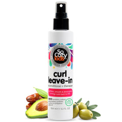 SoCozy Leave In Conditioner Spray bottle simplifies detangling for kids' curly hair.