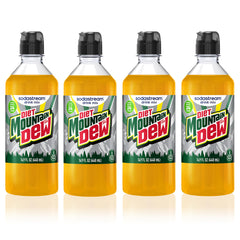 Sodastream Diet Mountain Dew bottle being poured into sparkling water for a crisp zero-calorie soda.