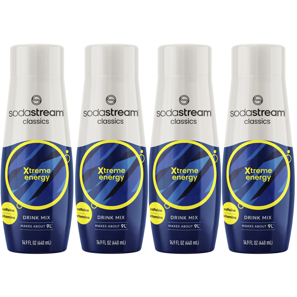 SodaStream Energy 440ml 4-pack packaging shows a compact setup for quick at-home sparkling drinks.