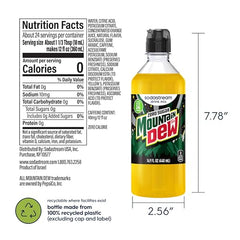 SodaStream Mountain Dew Zero drink mix bottle closeup showing 14.9 oz size