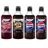 SodaStream MTN Dew Code Red Zero bottle on kitchen counter, zero-calorie refreshment option.
