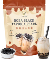 Soeos Boba Pearls packaging highlights premium tapioca for authentic bubble tea.