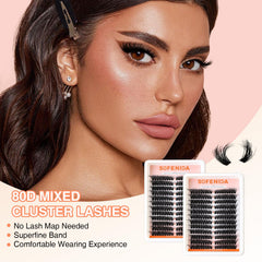 SOFENIDA Lash Clusters wispy texture offers lightweight comfort all day.