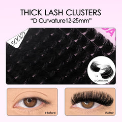 SOFENIDA Lash Clusters 12-25mm length variety creates ultra-long volume