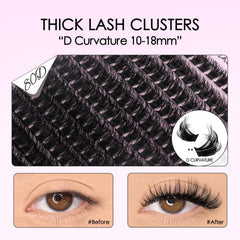SOFENIDA lash clusters kit volume clusters closeup highlights 3D effect