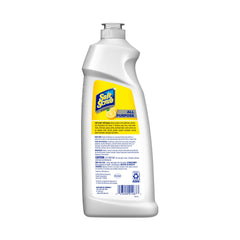 Close-up of Soft Scrub Lemon Cleaner label highlighting lemon scent.