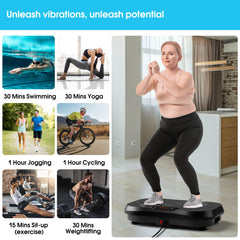 SoftGym vibration plate close-up showing sturdy non-slip feet for stability during routines.