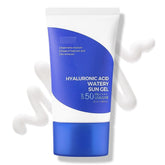 Softiz Hyaluroni'c Acid Watery Sun Gel bottle delivers lightweight hydration and UV protection.