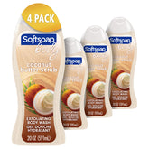 Softsoap Coconut Butter Scrub bottle with exfoliating formula for smooth skin