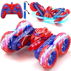 SOGAWEBB Spider RC car front view with bright LEDs for eye-catching play