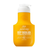 Sol de Janeiro Body Badalada Vanilla Lotion bottle demonstrates weightless hydration for smooth skin.