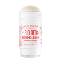 Sol de Janeiro Rio Deo Cheirosa 40 refill amber packaging highlights aluminum-free design for gentle underarm care.