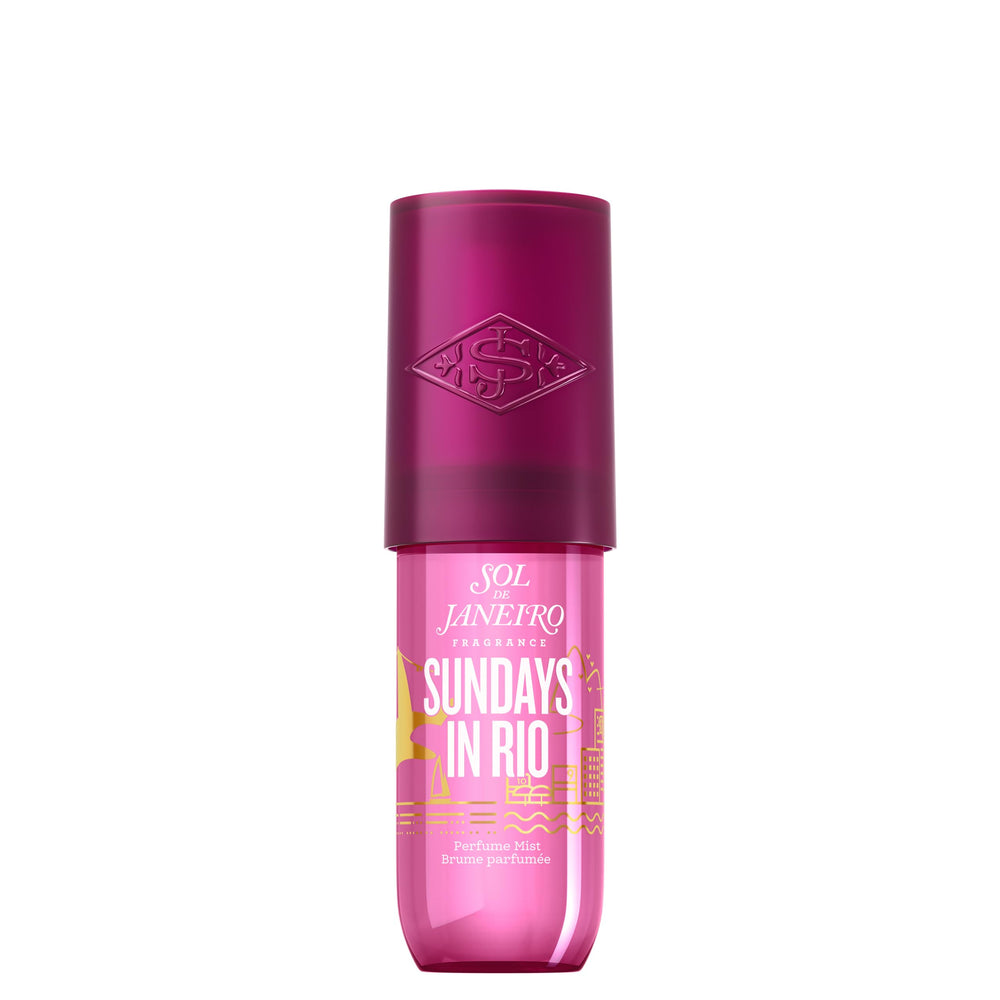 Sol de Janeiro Sundays in Rio bottle highlights pink pepper for an uplifting mood.