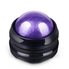 Solacium Manual Massage Roller Ball targeting the neck for tension relief and improved circulation.
