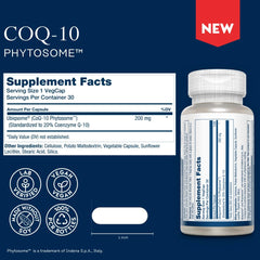 SOLARAY CoQ-10 Phytosome capsules ready for daily use and easy digestion.