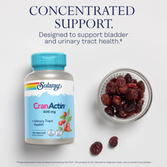 SOLARAY CranActin bottle sideview emphasizes sustainable packaging and reduced environmental footprint.