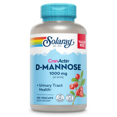 SOLARAY D-Mannose CranActin capsules in a bottle for urinary support.