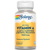 SOLARAY Vitamin A Dry Form bottle with 60 VegCaps for daily support