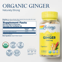 SOLARAY ginger root capsules bottle for daily use and motion support