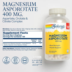 SOLARAY Magnesium Asporotate capsules illustrating improved absorption via chelated minerals.