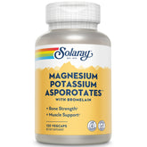 Solaray magnesium-potassium-bromelain bottle for electrolyte balance and muscle support.