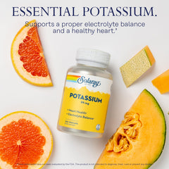 SOLARAY potassium capsules ready for easy daily electrolyte support.