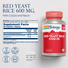 SOLARAY Red Yeast Rice CoQ10 capsules for everyday heart nutrition