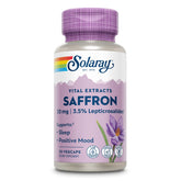 SOLARAY Saffron Extract bottle front view highlighting mood and sleep support.