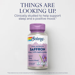 Label close-up emphasizing Affron saffron extract and potency details.