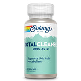 SOLARAY Total Cleanse uric acid bottle-front demonstrates plant-based joint support for an active lifestyle.