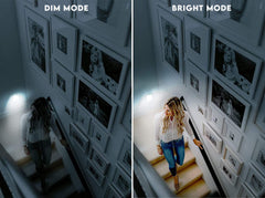 Solatec dusk-to-dawn night light activated automatically at an outlet in a hallway