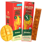 Solely Organic Mango Fruit Jerky packaging highlights simple ingredient labeling for natural snacking