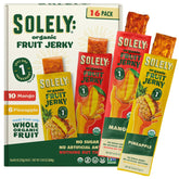 SOLELY Organic Mango Jerky bag – single-ingredient fruit snack on the go.