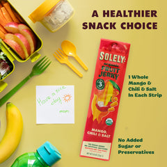 SOLELY vegan, non-GMO fruit jerky with simple ingredients.