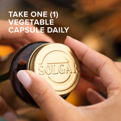 Solgar B-12 capsules outside bottle for easy daily intake
