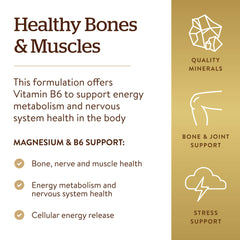Solgar Magnesium with Vitamin B6 box packaging emphasizes non-GMO and kosher attributes