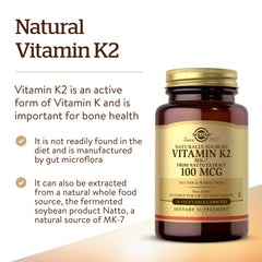 Solgar natto extract natural source image showing MK-7 origin for daily use