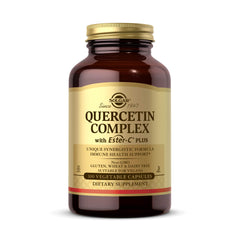 Solgar Quercetin Complex bottle-front view highlights antioxidant support and immune wellness.