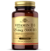 Solgar Vitamin D3 softgel bottle close-up for high-potency bone support