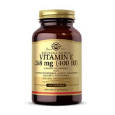 Solgar Vitamin E 268 mg bottle with softgels; reliable antioxidant support.