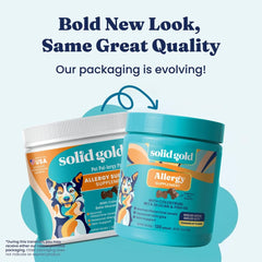 Solid Gold dog allergy relief chews bacon flavor close-up showing tasty texture for daily use