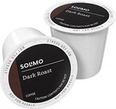 Solimo dark roast coffee pods on display for a bold morning cup.