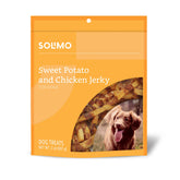 Solimo sweet potato and chicken jerky bag front, ideal training reward.