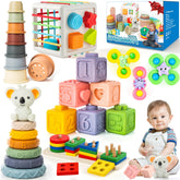 Somastung 6-in-1 blocks promoting color and shape recognition and fine motor skills