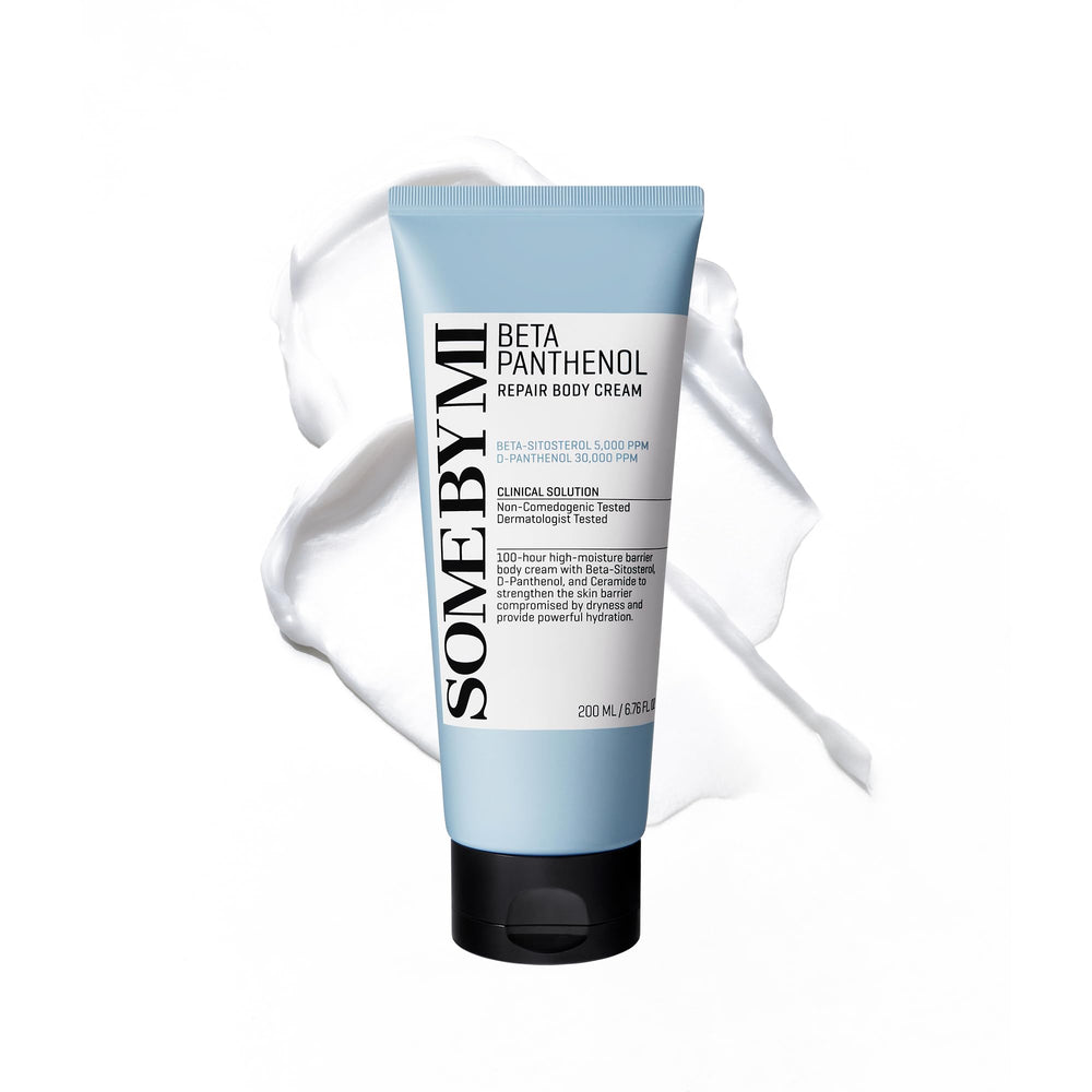 SOME BY MI Beta-Panthenol Repair Body Cream jar close-up showing rich hydration